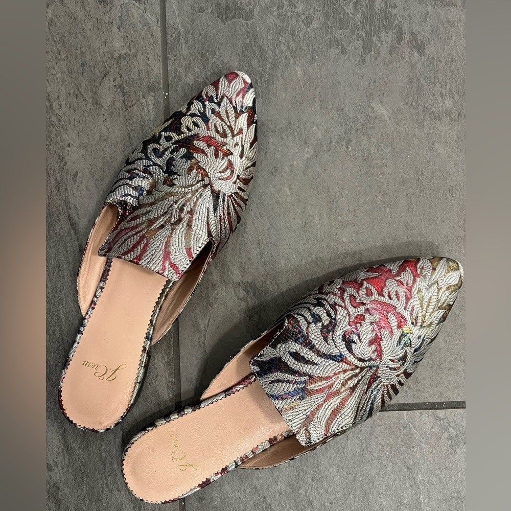 Jcrew metallic mules size 7.5